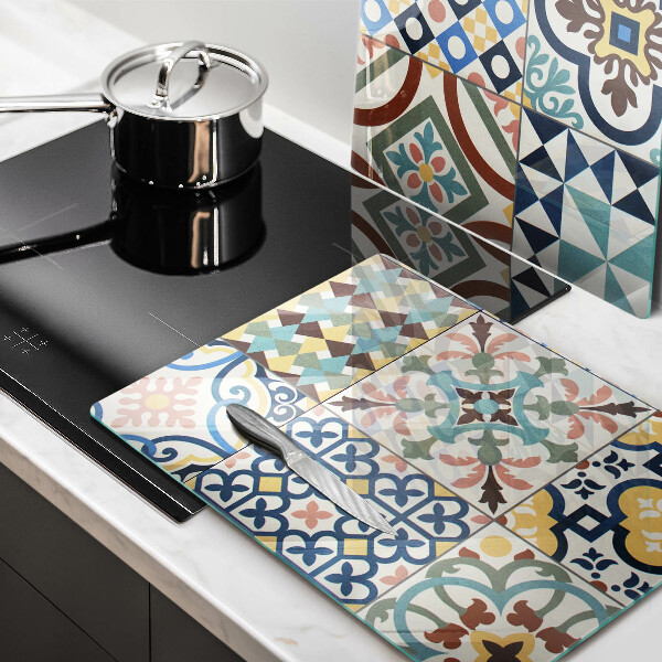 Skleněná krájecí deska Dekorativní dlaždice