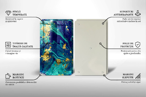 Skleněná krájecí deska Abstrakce se zlatem