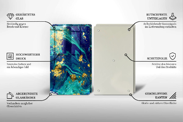 Skleněná krájecí deska Abstrakce se zlatem