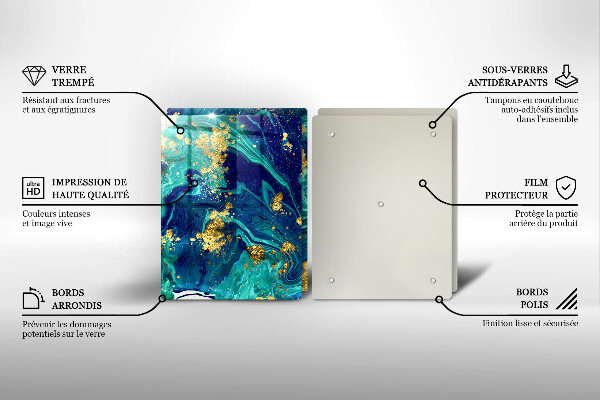 Skleněná krájecí deska Abstrakce se zlatem