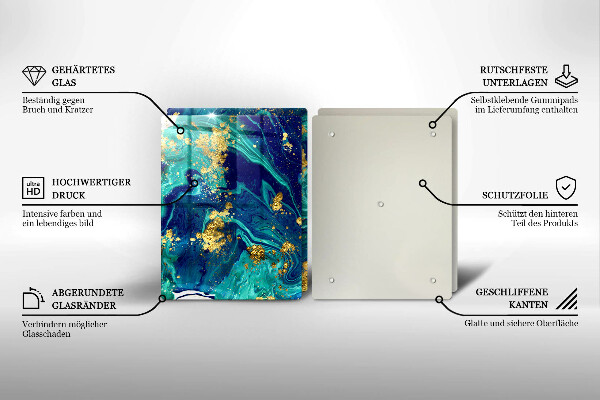 Skleněná krájecí deska Abstrakce se zlatem