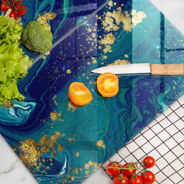 Skleněná krájecí deska Abstrakce se zlatem