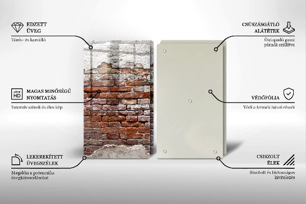 Skleněná krájecí deska Staré cihlové a betonové zdi