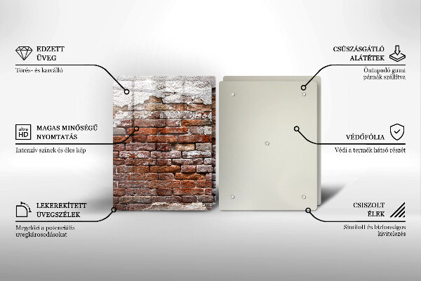 Skleněná krájecí deska Staré cihlové a betonové zdi