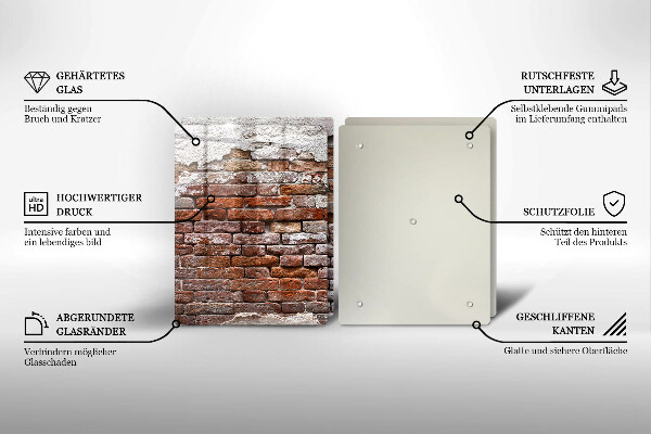 Skleněná krájecí deska Staré cihlové a betonové zdi