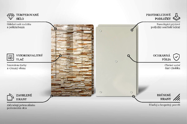 Skleněná krájecí deska Textura dekorativních kamenů