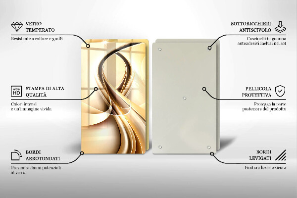 Skleněná krájecí deska Abstrakce kouře