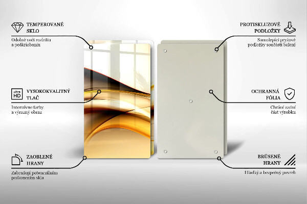 Skleněná krájecí deska Abstraktní kouřové čáry