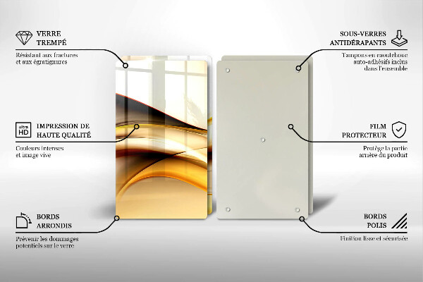 Skleněná krájecí deska Abstraktní kouřové čáry