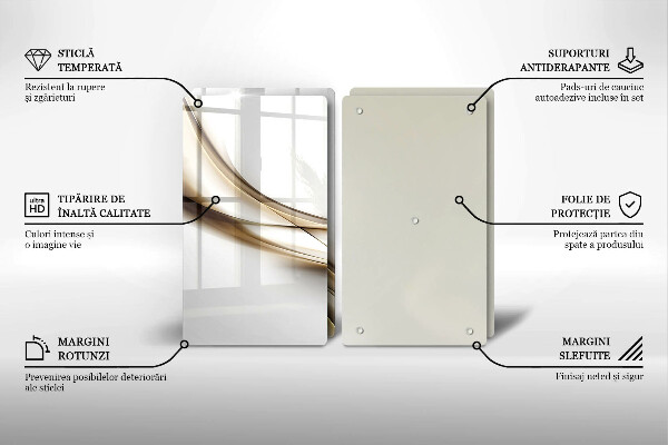 Skleněná krájecí deska Měkké linie abstrakce