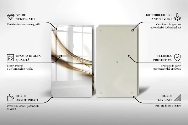 Skleněná krájecí deska Měkké linie abstrakce