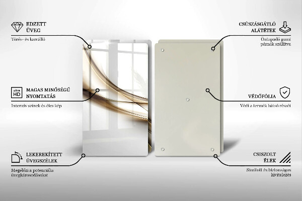 Skleněná krájecí deska Měkké linie abstrakce