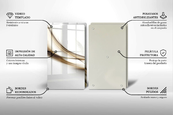 Skleněná krájecí deska Měkké linie abstrakce