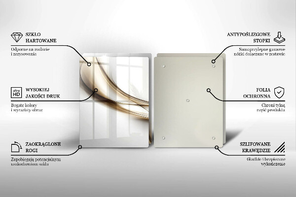 Skleněná krájecí deska Měkké linie abstrakce