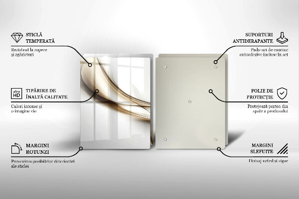 Skleněná krájecí deska Měkké linie abstrakce