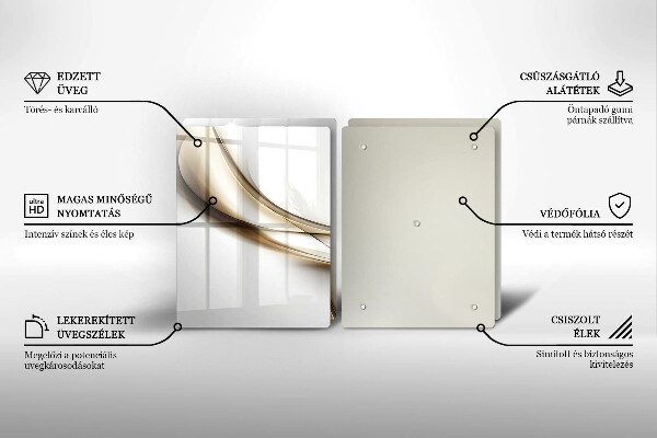 Skleněná krájecí deska Měkké linie abstrakce