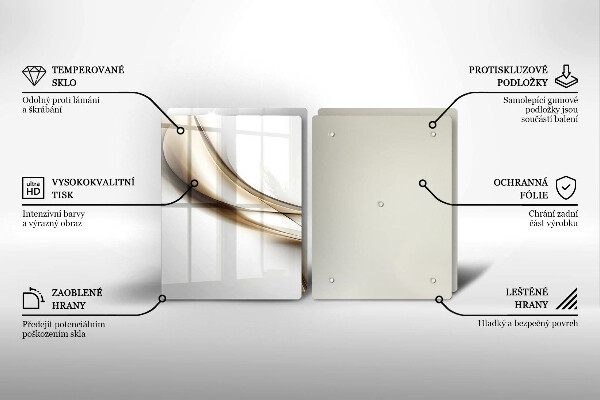 Skleněná krájecí deska Měkké linie abstrakce