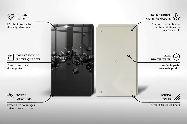 Skleněná krájecí deska 3d abstrakce tvarů