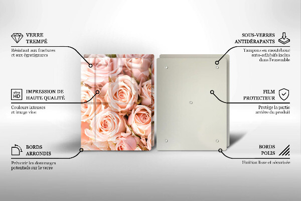 Skleněná krájecí deska Kytice jemných růží