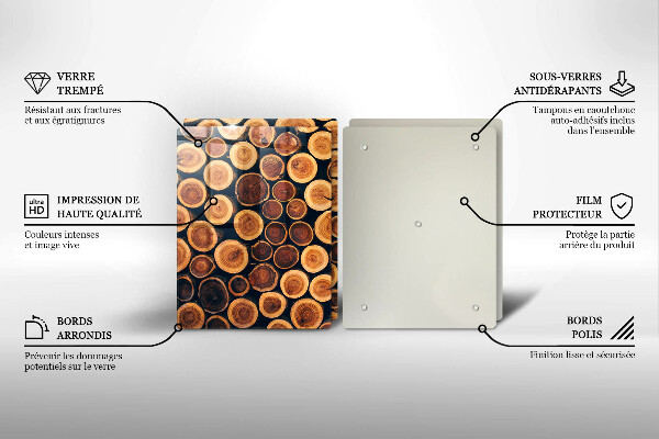 Skleněná krájecí deska Dřevěné pařezy