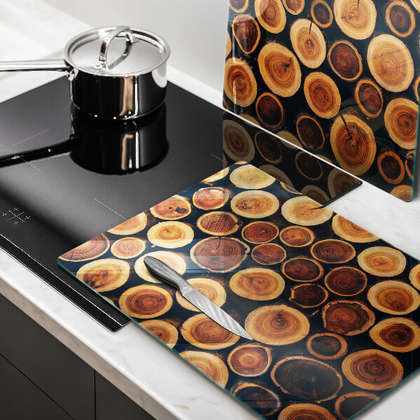 Skleněná krájecí deska Dřevěné pařezy