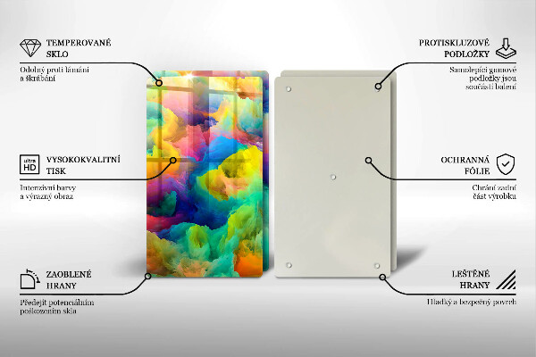 Skleněná krájecí deska Barevná abstrakce