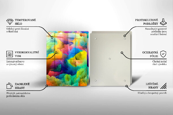 Skleněná krájecí deska Barevná abstrakce