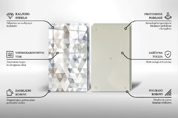 Skleněná krájecí deska Vzor trojúhelníků