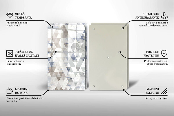 Skleněná krájecí deska Vzor trojúhelníků