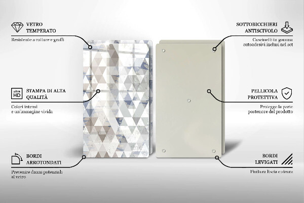 Skleněná krájecí deska Vzor trojúhelníků