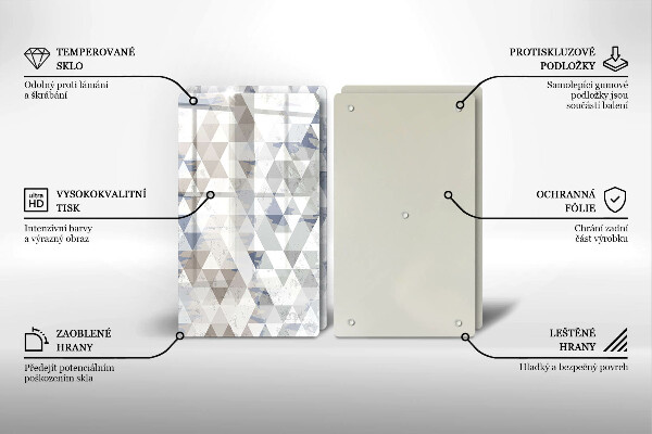 Skleněná krájecí deska Vzor trojúhelníků
