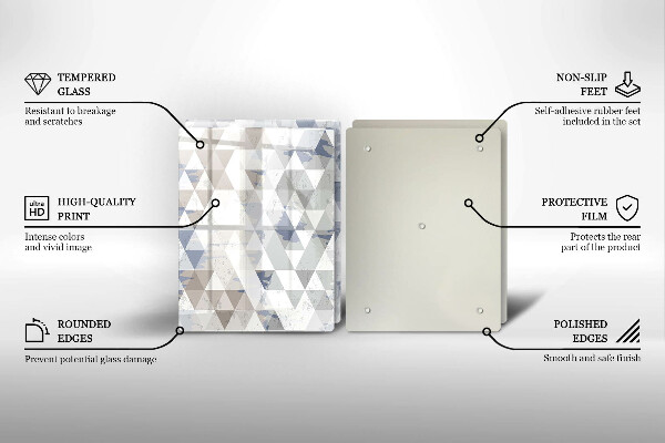 Skleněná krájecí deska Vzor trojúhelníků