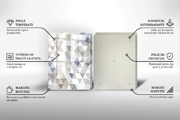 Skleněná krájecí deska Vzor trojúhelníků