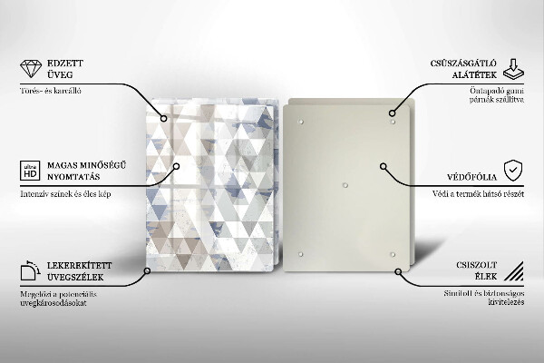 Skleněná krájecí deska Vzor trojúhelníků