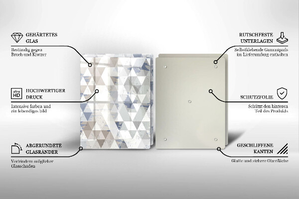 Skleněná krájecí deska Vzor trojúhelníků