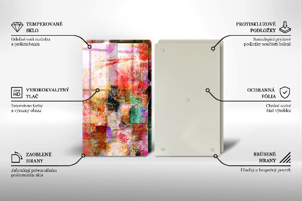 Skleněná krájecí deska Malování abstrakce