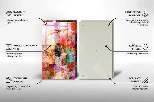 Skleněná krájecí deska Malování abstrakce