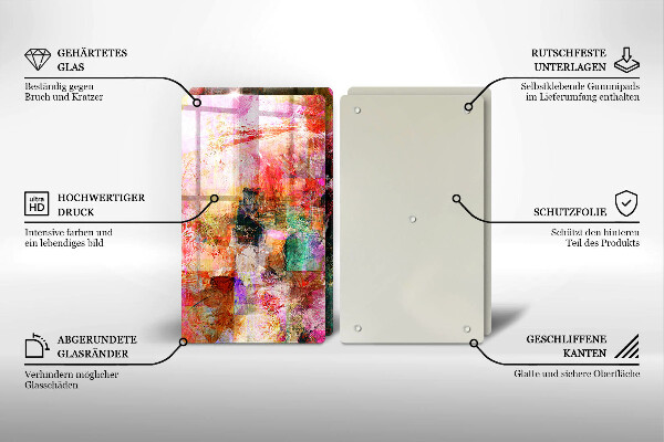 Skleněná krájecí deska Malování abstrakce