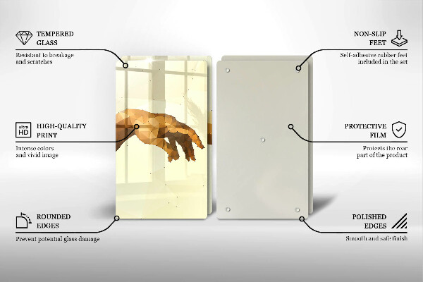 Skleněná krájecí deska Stvoření adamových rukou