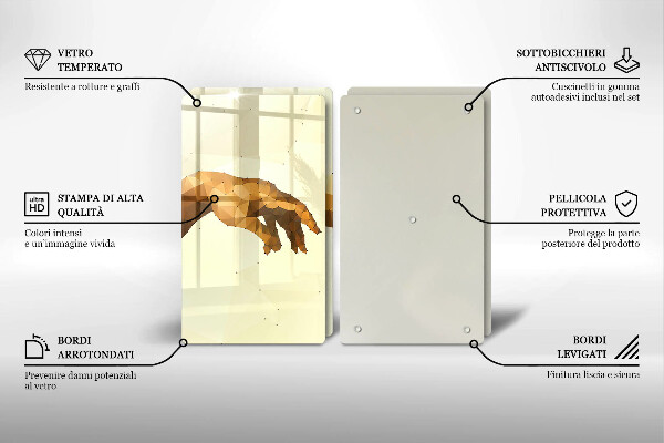 Skleněná krájecí deska Stvoření adamových rukou