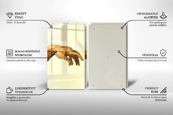 Skleněná krájecí deska Stvoření adamových rukou