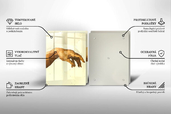 Skleněná krájecí deska Stvoření adamových rukou