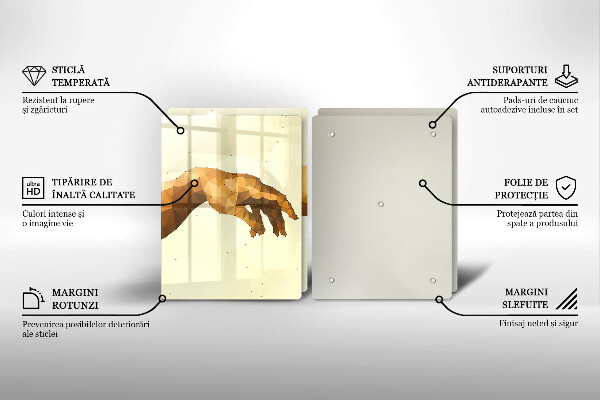 Skleněná krájecí deska Stvoření adamových rukou