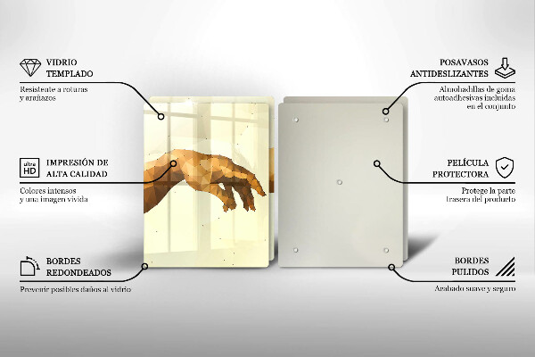 Skleněná krájecí deska Stvoření adamových rukou