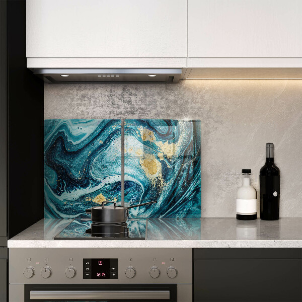 Skleněné krájecí prkénko Modré zlato abstrakce