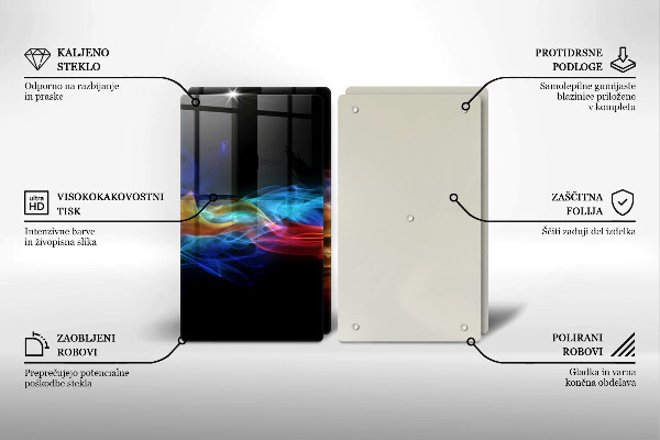 Skleněná krájecí deska Barevný kouř