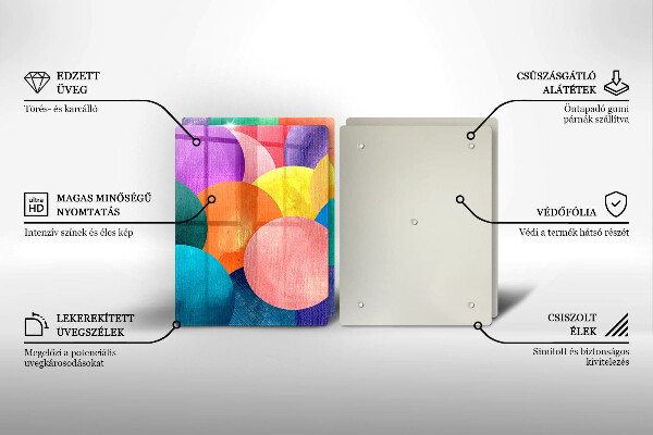 Skleněná krájecí deska Barevné kruhy