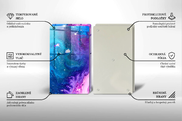 Skleněná krájecí deska Abstrakce inkousty