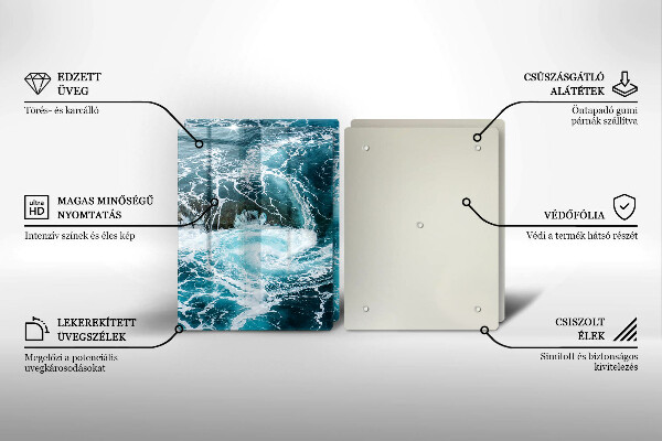 Skleněné krájecí prkénko Pěnivé vlny vody