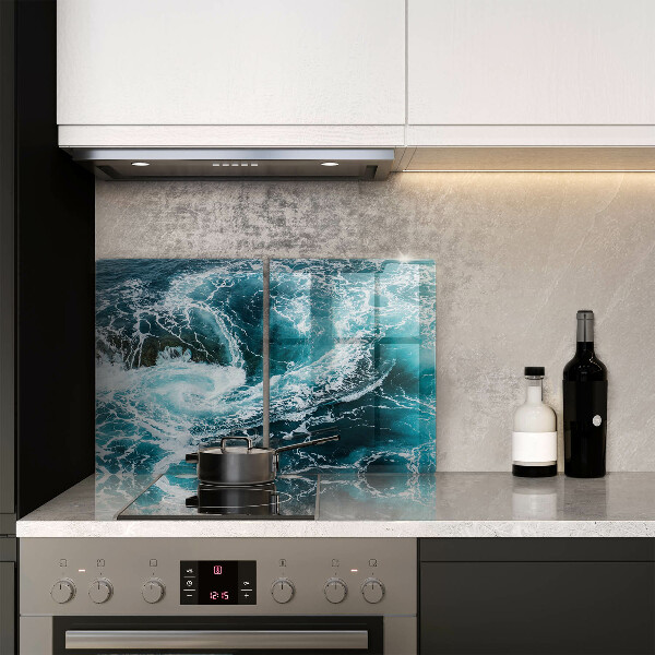 Skleněné krájecí prkénko Pěnivé vlny vody